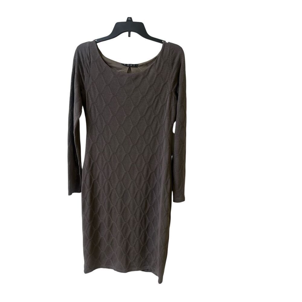 AGGI designer dress gray texture print sz 42 US large